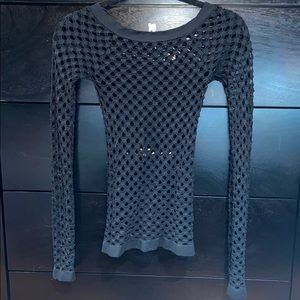 black cutout sweater overlay